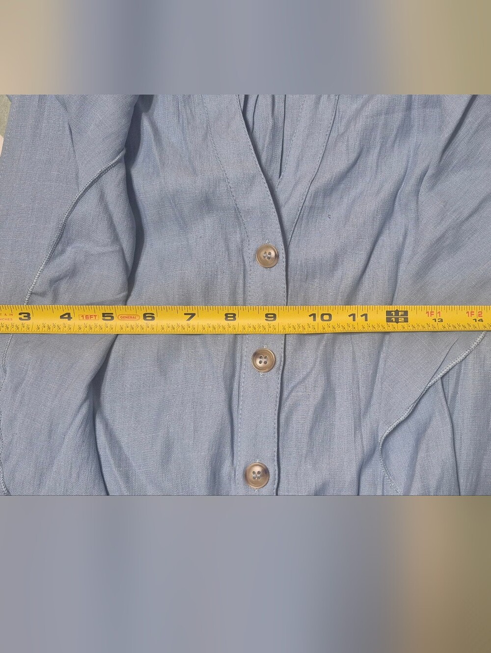 NWT Cupshe Light Blue Flutter Sleeve Button Front Romper w/ Pockets Size Medium - Picture 10 of 11